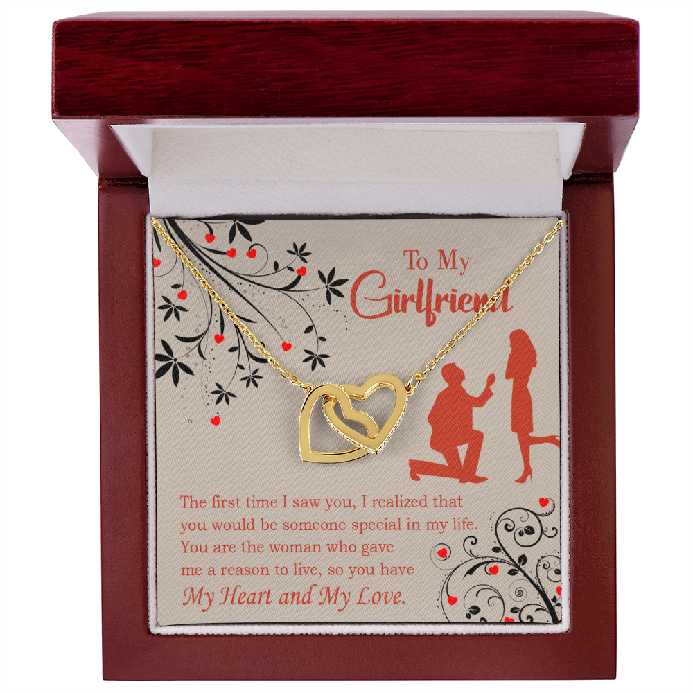 To My Girlfriend Heart and Love Inseparable Necklace-Express Your Love Gifts