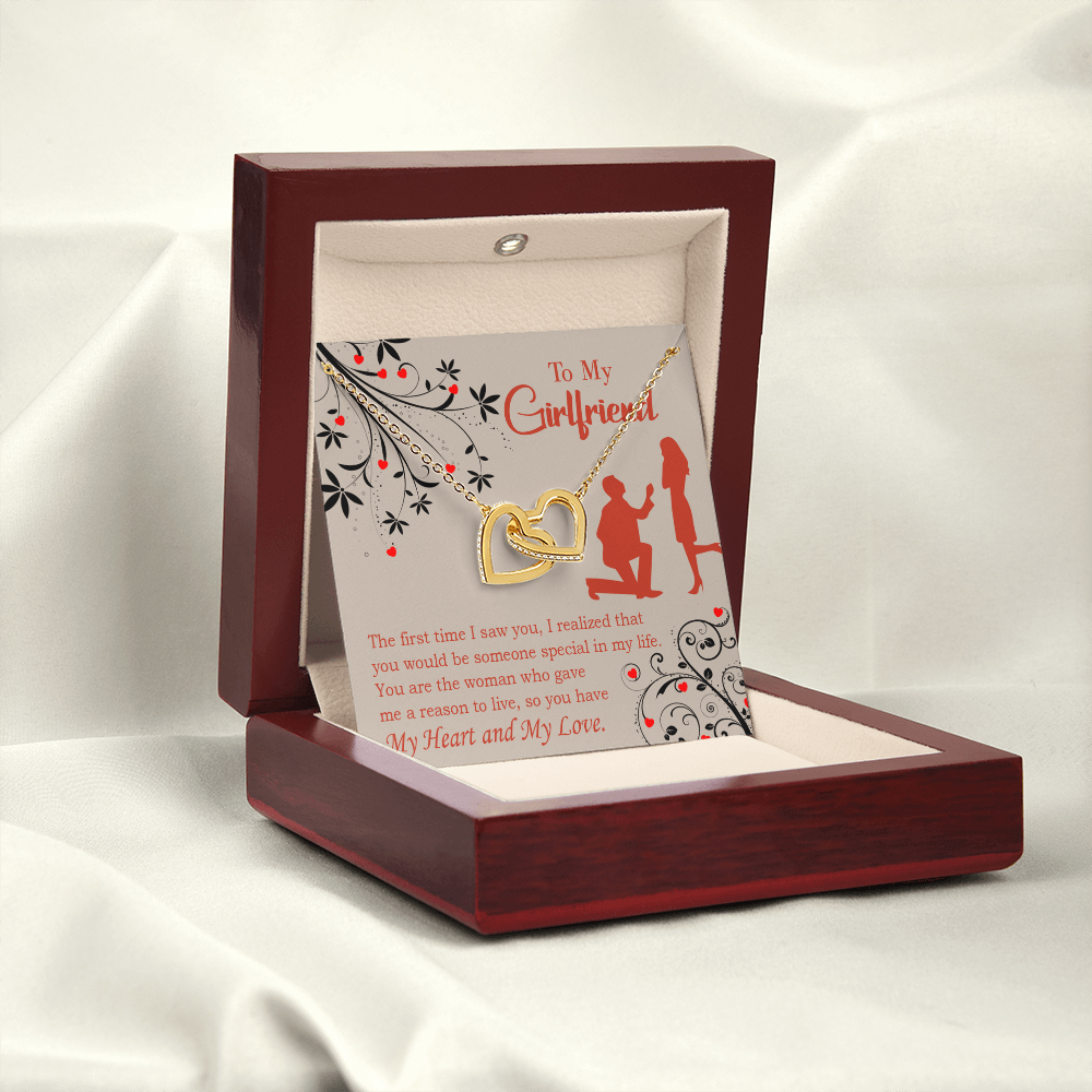 To My Girlfriend Heart and Love Inseparable Necklace-Express Your Love Gifts