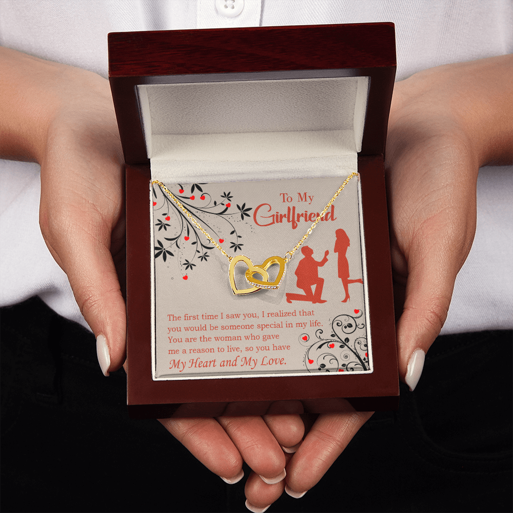 To My Girlfriend Heart and Love Inseparable Necklace-Express Your Love Gifts
