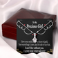To My Girlfriend Heart of Gold Alluring Ribbon Necklace Message Card-Express Your Love Gifts