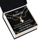 To My Girlfriend Heart of Gold Alluring Ribbon Necklace Message Card-Express Your Love Gifts