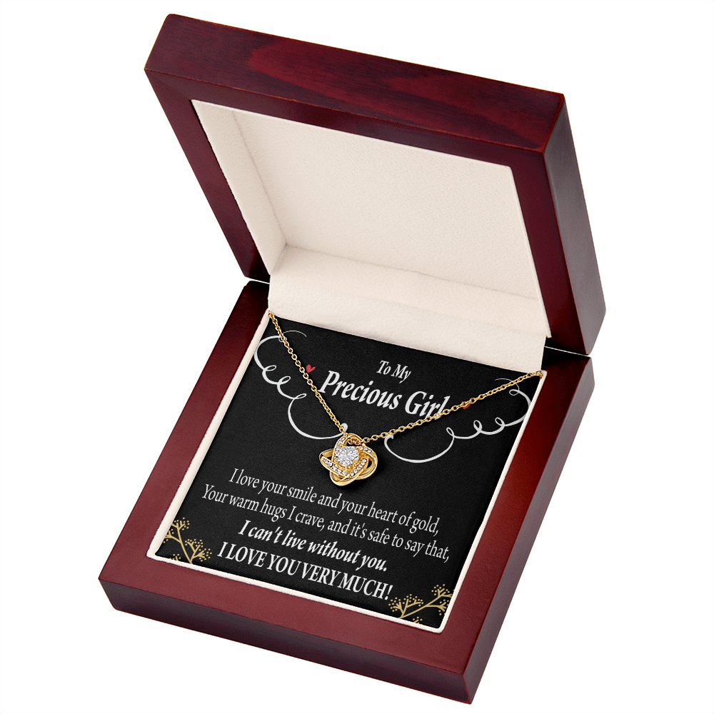 To My Girlfriend Heart of Gold Infinity Knot Necklace Message Card-Express Your Love Gifts
