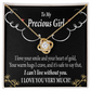 To My Girlfriend Heart of Gold Infinity Knot Necklace Message Card-Express Your Love Gifts