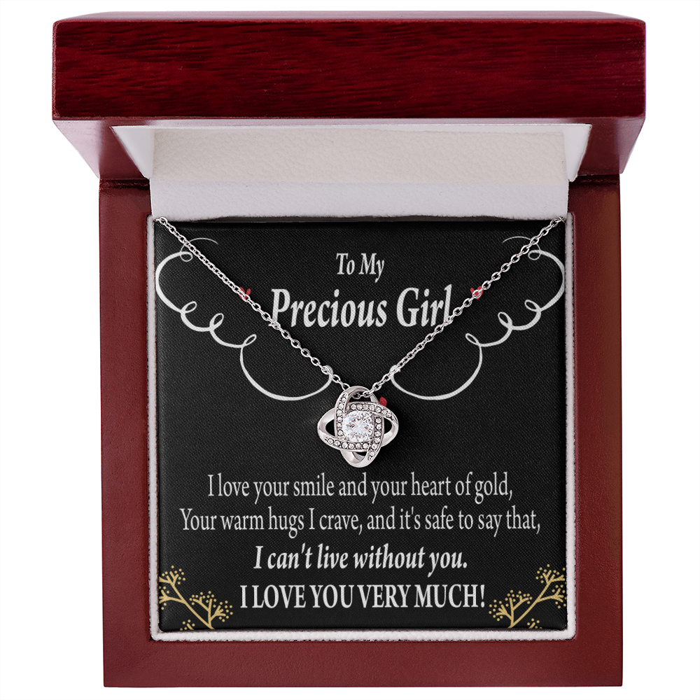 To My Girlfriend Heart of Gold Infinity Knot Necklace Message Card-Express Your Love Gifts