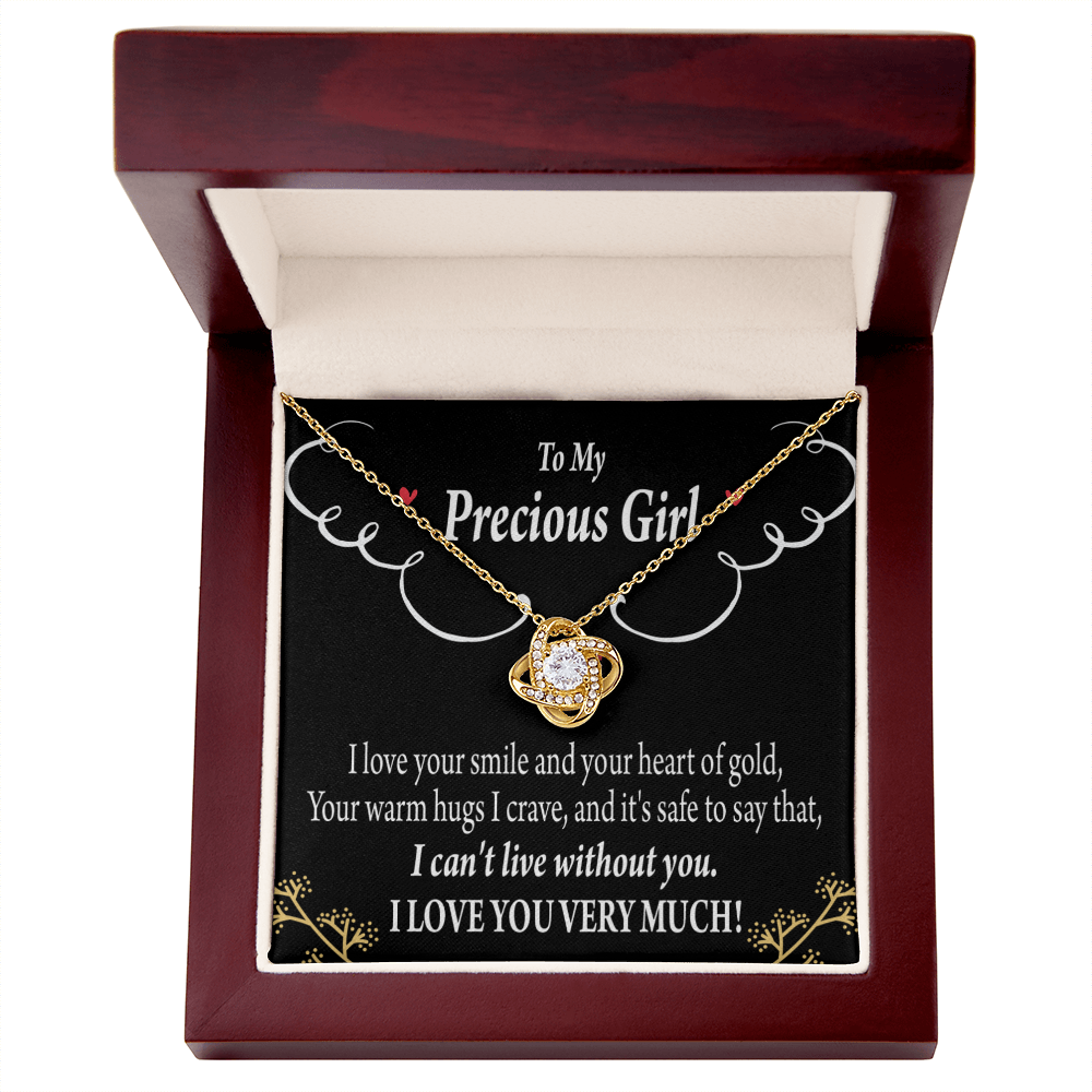To My Girlfriend Heart of Gold Infinity Knot Necklace Message Card-Express Your Love Gifts
