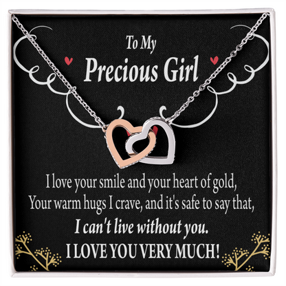 To My Girlfriend Heart of Gold Inseparable Necklace-Express Your Love Gifts