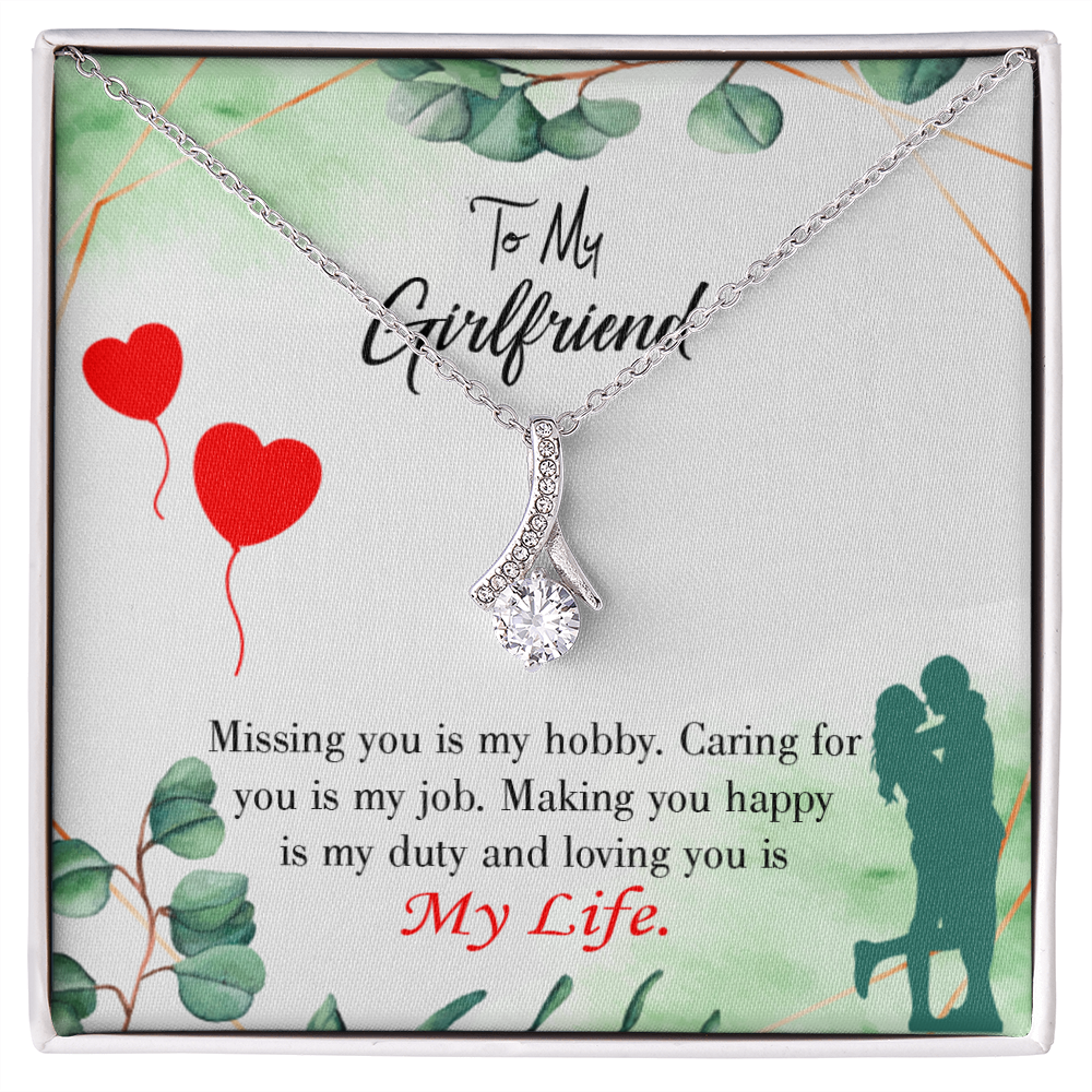 To My Girlfriend Hobby Job Life Alluring Ribbon Necklace Message Card-Express Your Love Gifts
