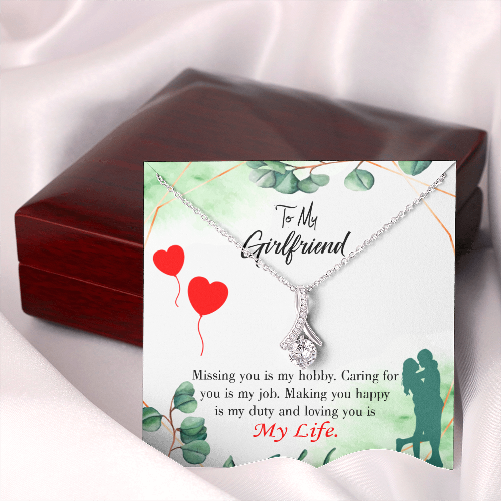To My Girlfriend Hobby Job Life Alluring Ribbon Necklace Message Card-Express Your Love Gifts
