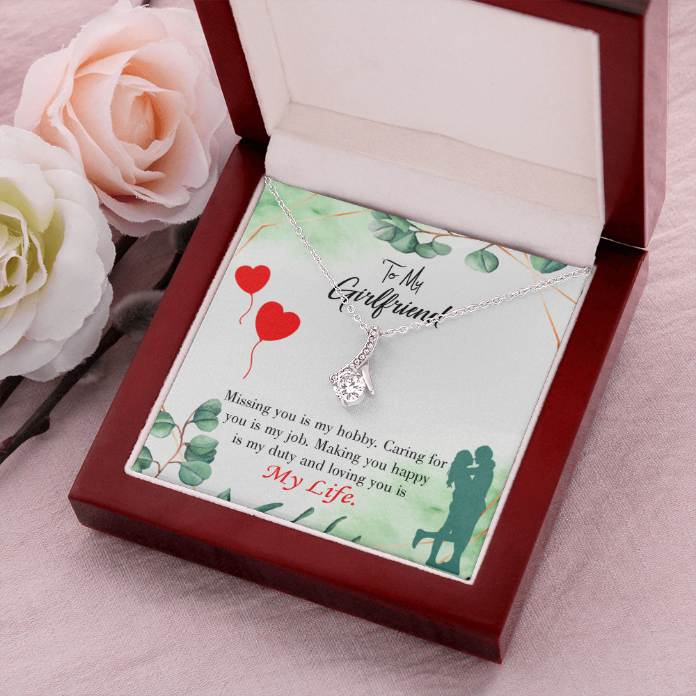 To My Girlfriend Hobby Job Life Alluring Ribbon Necklace Message Card-Express Your Love Gifts