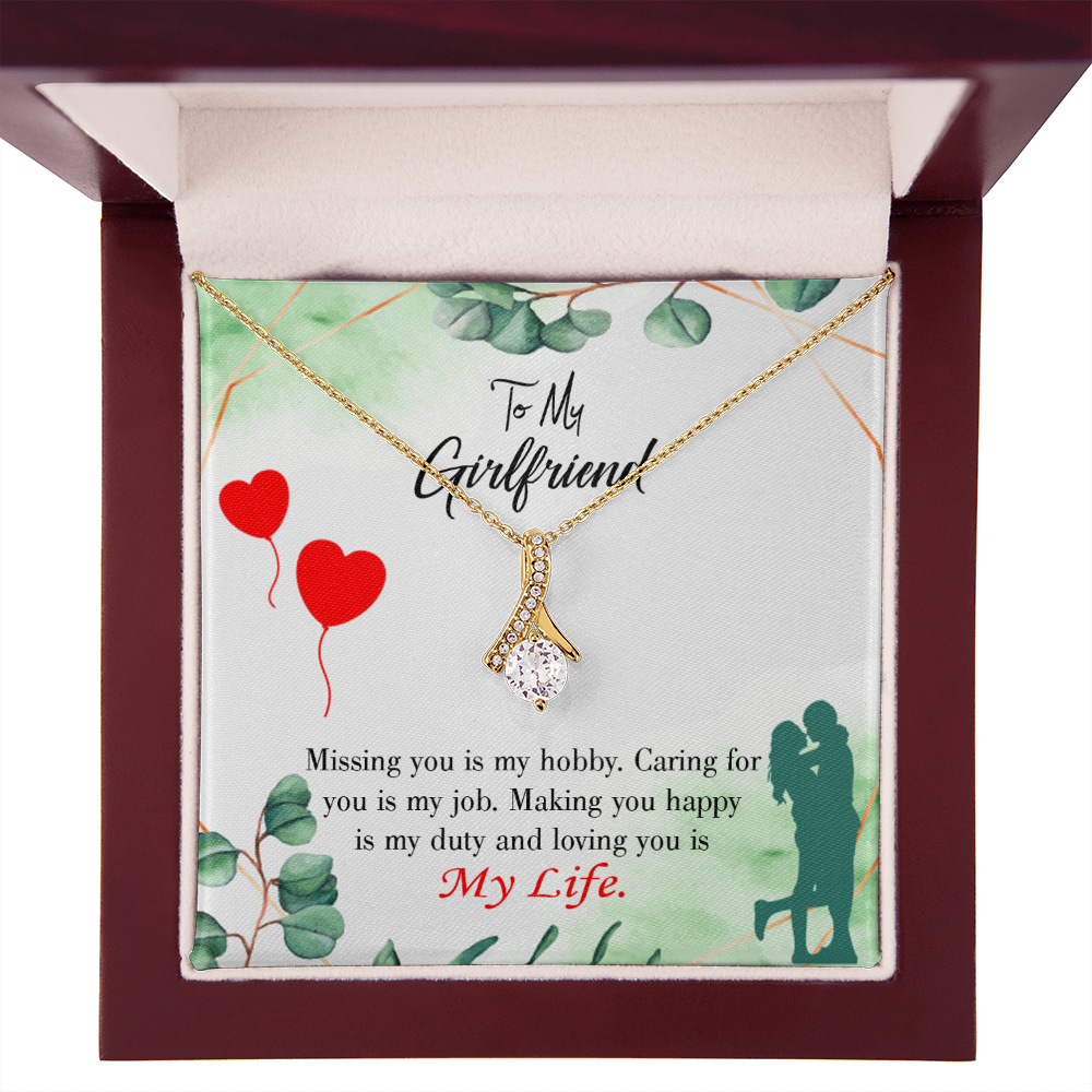 To My Girlfriend Hobby Job Life Alluring Ribbon Necklace Message Card-Express Your Love Gifts