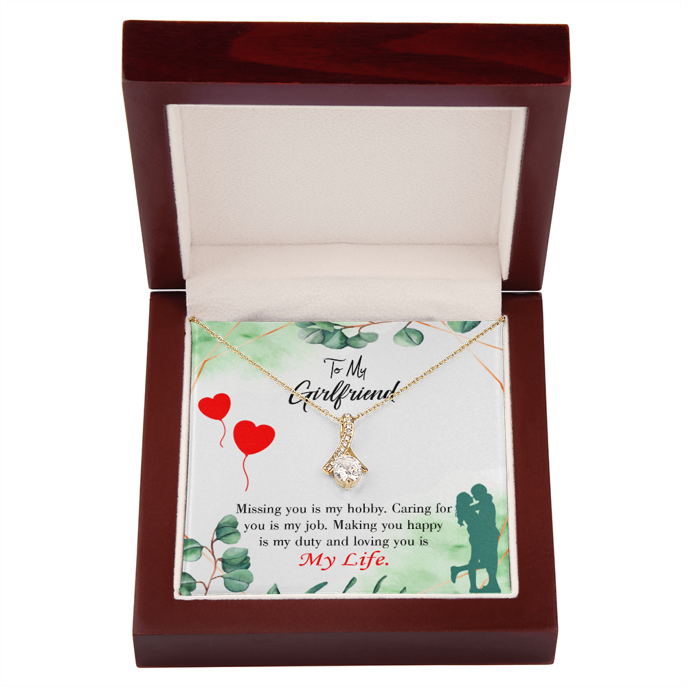 To My Girlfriend Hobby Job Life Alluring Ribbon Necklace Message Card-Express Your Love Gifts