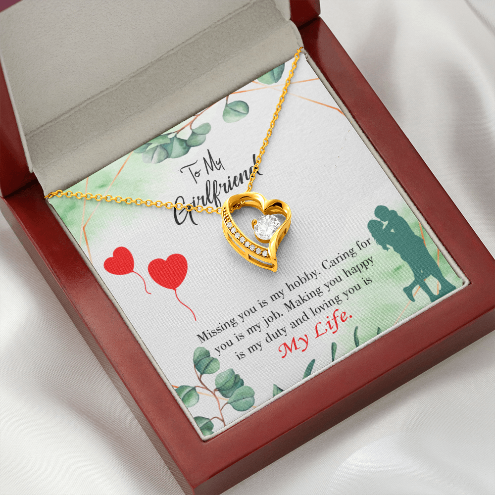To My Girlfriend Hobby Job Life Forever Necklace w Message Card-Express Your Love Gifts