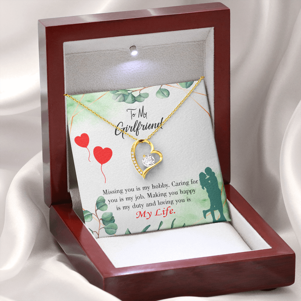 To My Girlfriend Hobby Job Life Forever Necklace w Message Card-Express Your Love Gifts