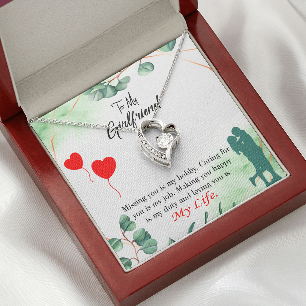 To My Girlfriend Hobby Job Life Forever Necklace w Message Card-Express Your Love Gifts