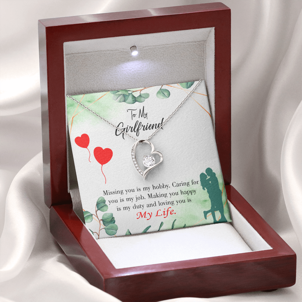 To My Girlfriend Hobby Job Life Forever Necklace w Message Card-Express Your Love Gifts