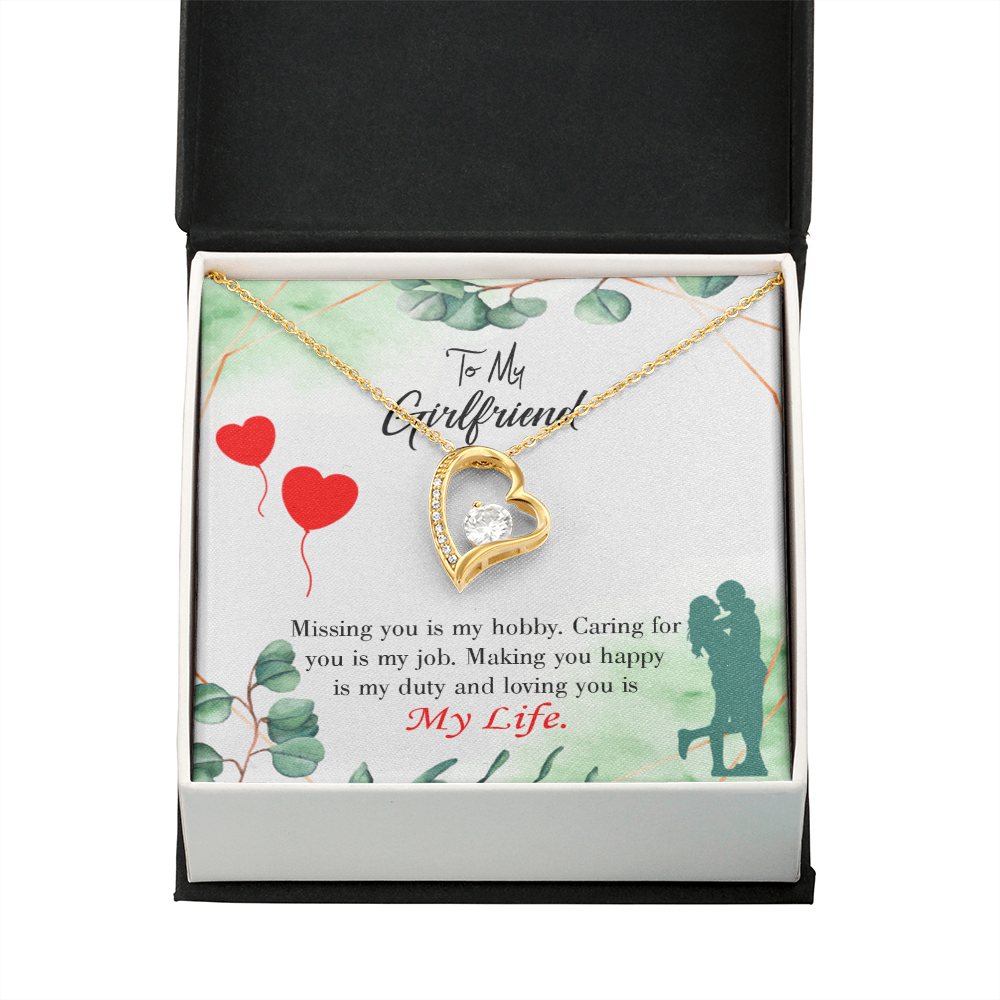 To My Girlfriend Hobby Job Life Forever Necklace w Message Card-Express Your Love Gifts