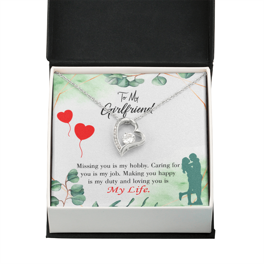 To My Girlfriend Hobby Job Life Forever Necklace w Message Card-Express Your Love Gifts