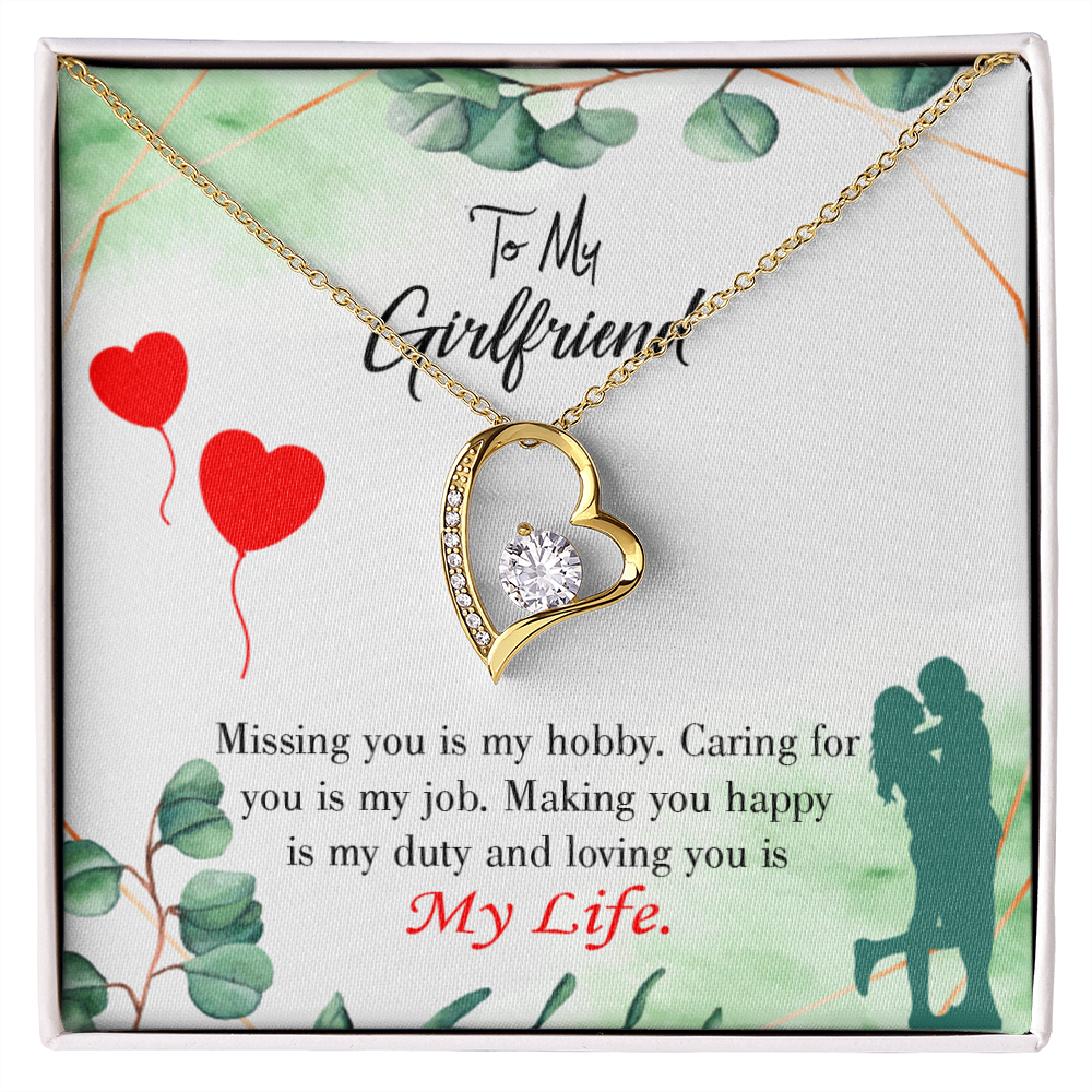 To My Girlfriend Hobby Job Life Forever Necklace w Message Card-Express Your Love Gifts