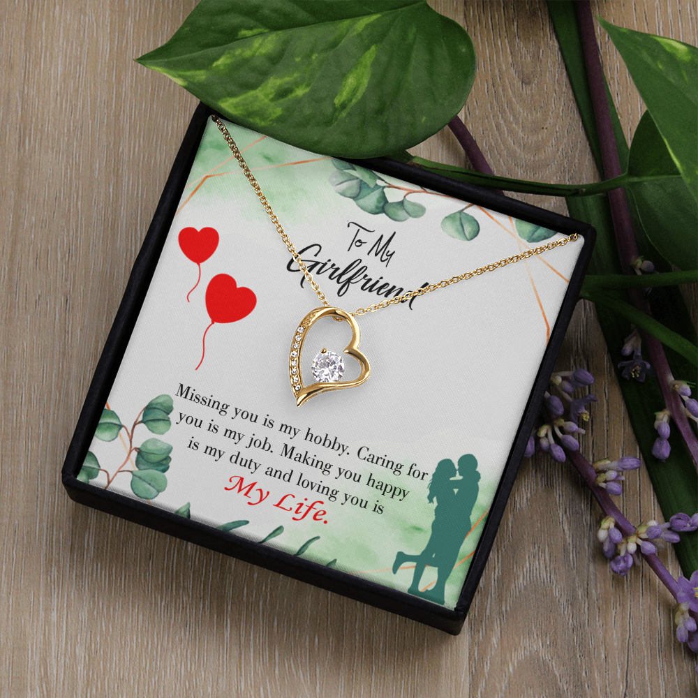 To My Girlfriend Hobby Job Life Forever Necklace w Message Card-Express Your Love Gifts