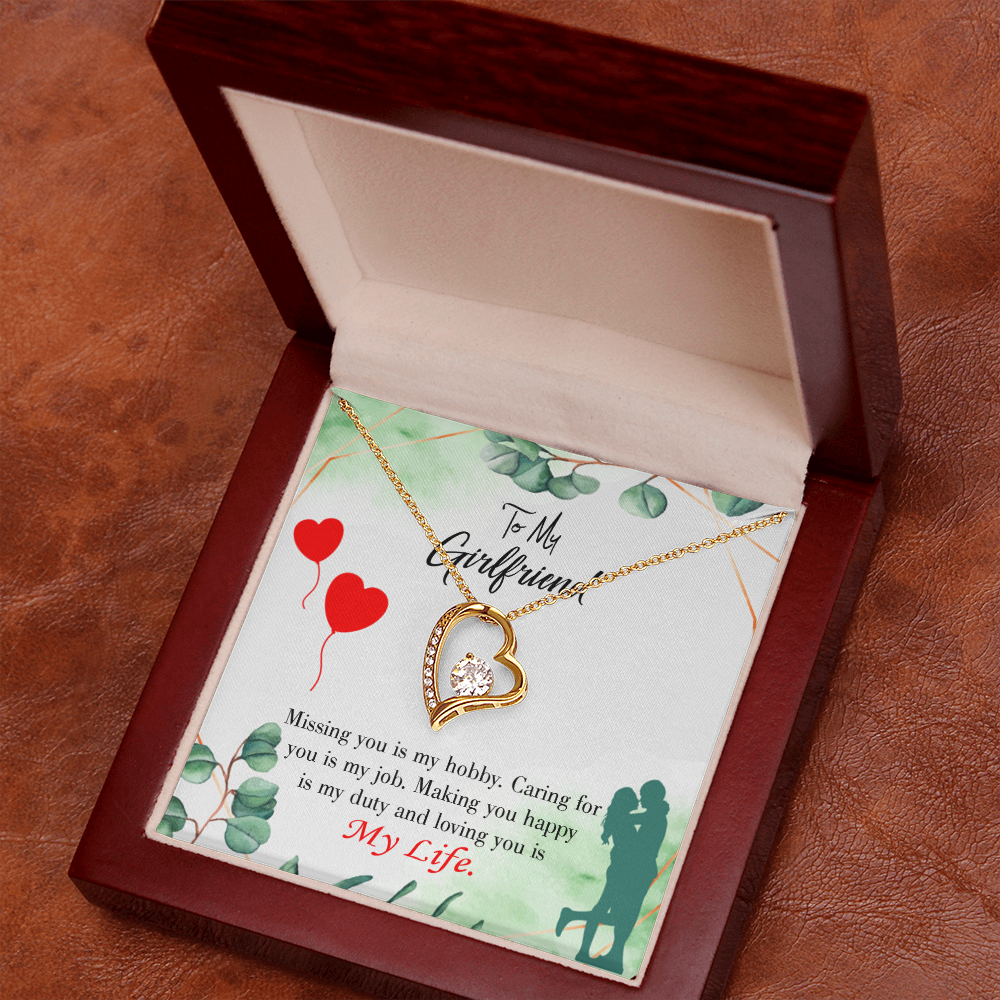 To My Girlfriend Hobby Job Life Forever Necklace w Message Card-Express Your Love Gifts