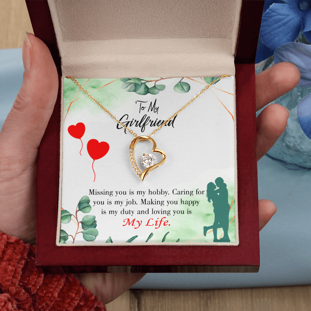 To My Girlfriend Hobby Job Life Forever Necklace w Message Card-Express Your Love Gifts