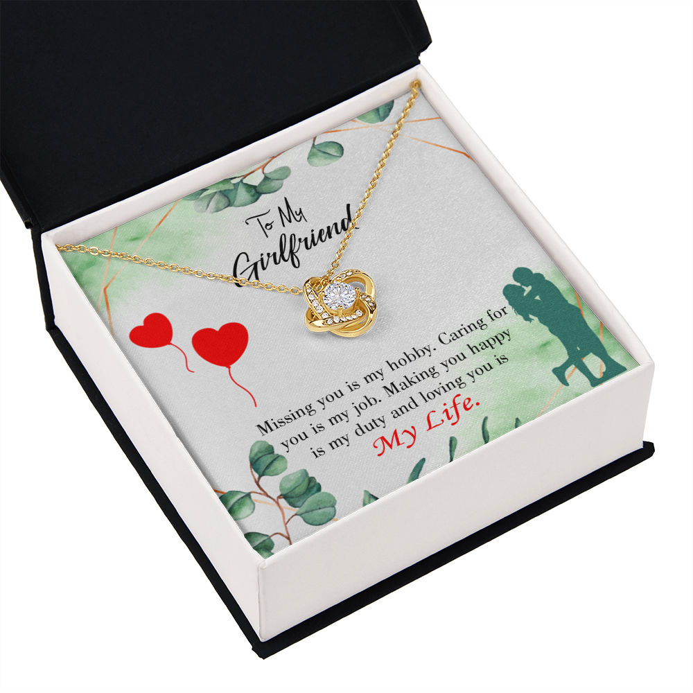 To My Girlfriend Hobby Job Life Infinity Knot Necklace Message Card-Express Your Love Gifts