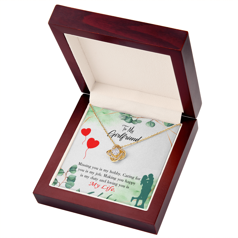 To My Girlfriend Hobby Job Life Infinity Knot Necklace Message Card-Express Your Love Gifts
