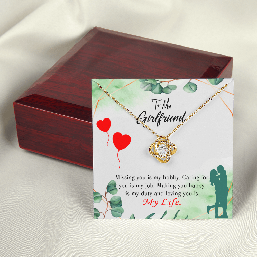 To My Girlfriend Hobby Job Life Infinity Knot Necklace Message Card-Express Your Love Gifts