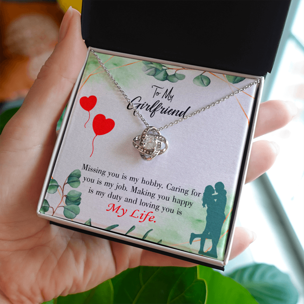 To My Girlfriend Hobby Job Life Infinity Knot Necklace Message Card-Express Your Love Gifts