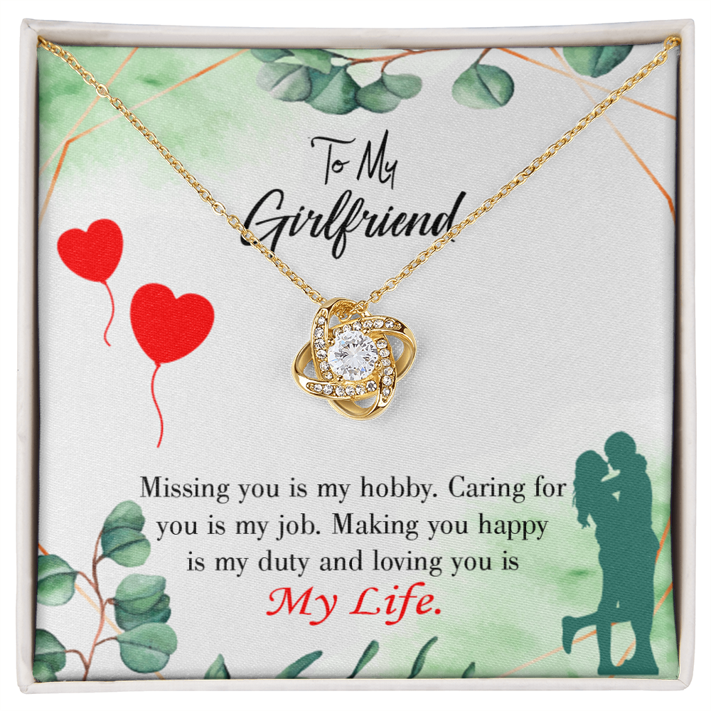 To My Girlfriend Hobby Job Life Infinity Knot Necklace Message Card-Express Your Love Gifts