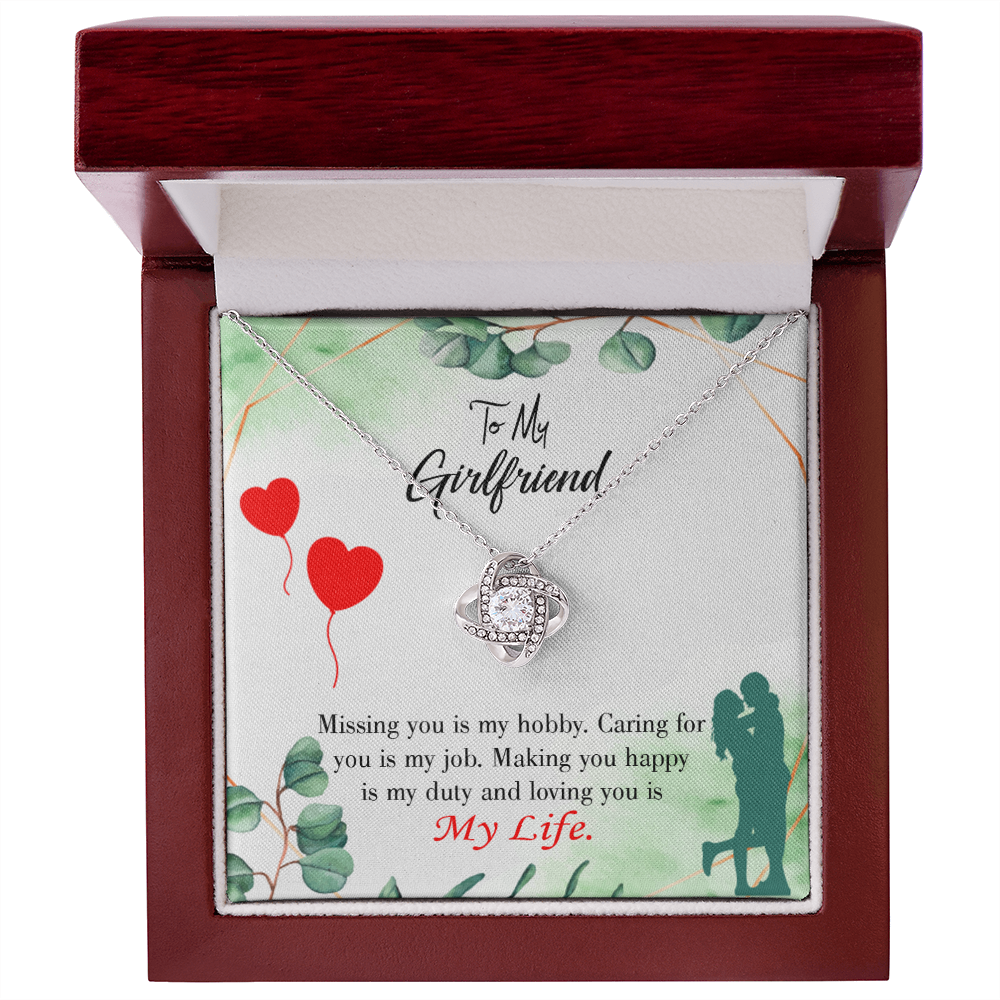 To My Girlfriend Hobby Job Life Infinity Knot Necklace Message Card-Express Your Love Gifts