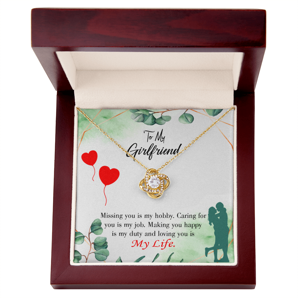To My Girlfriend Hobby Job Life Infinity Knot Necklace Message Card-Express Your Love Gifts