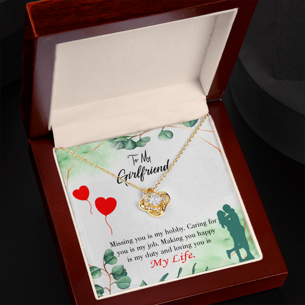 To My Girlfriend Hobby Job Life Infinity Knot Necklace Message Card-Express Your Love Gifts