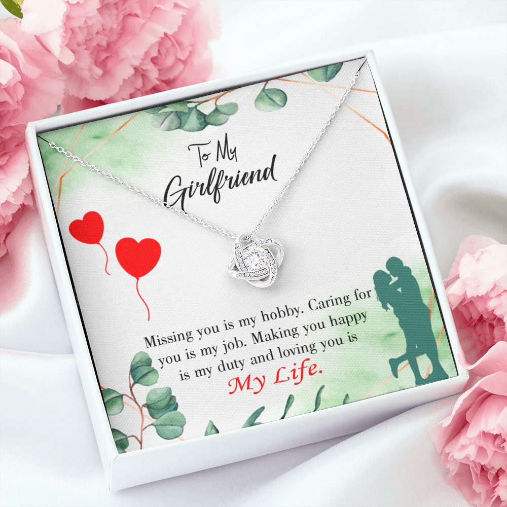To My Girlfriend Hobby Job Life Infinity Knot Necklace Message Card-Express Your Love Gifts