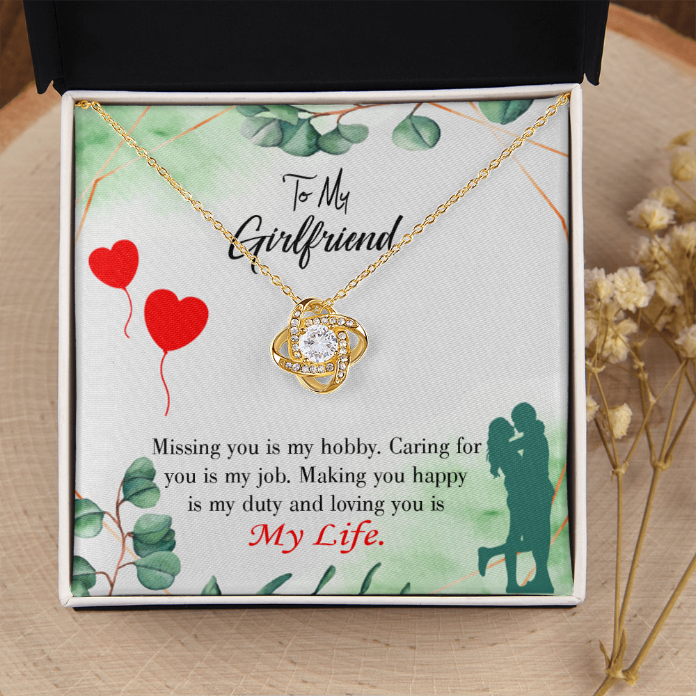 To My Girlfriend Hobby Job Life Infinity Knot Necklace Message Card-Express Your Love Gifts