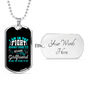 To My Girlfriend I Am In The Fight Against Diabetes Necklace Stainless Steel or 18k Gold Dog Tag 24" Chain-Express Your Love Gifts
