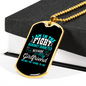 To My Girlfriend I Am In The Fight Against Diabetes Necklace Stainless Steel or 18k Gold Dog Tag 24" Chain-Express Your Love Gifts