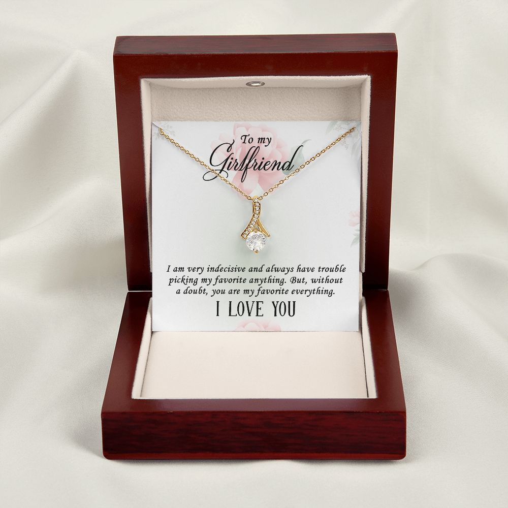 To My Girlfriend I Am Very Indecisive Alluring Ribbon Necklace Message Card-Express Your Love Gifts