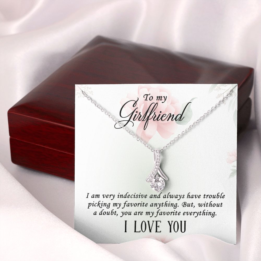 To My Girlfriend I Am Very Indecisive Alluring Ribbon Necklace Message Card-Express Your Love Gifts