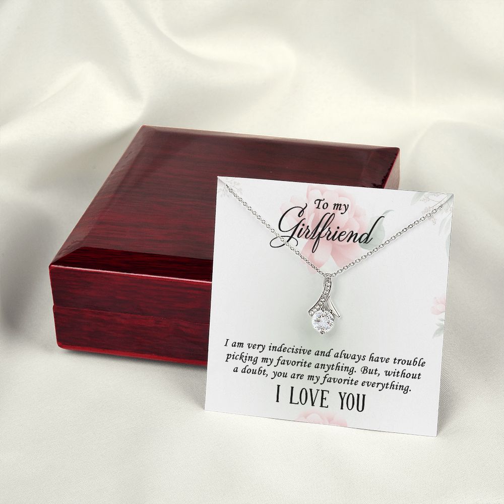 To My Girlfriend I Am Very Indecisive Alluring Ribbon Necklace Message Card-Express Your Love Gifts