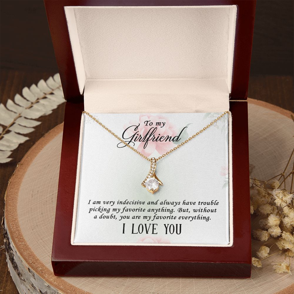To My Girlfriend I Am Very Indecisive Alluring Ribbon Necklace Message Card-Express Your Love Gifts