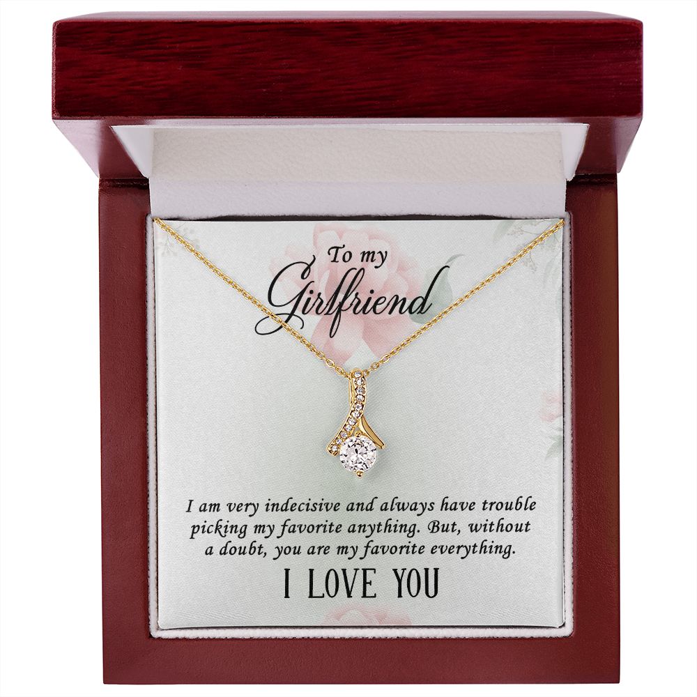 To My Girlfriend I Am Very Indecisive Alluring Ribbon Necklace Message Card-Express Your Love Gifts