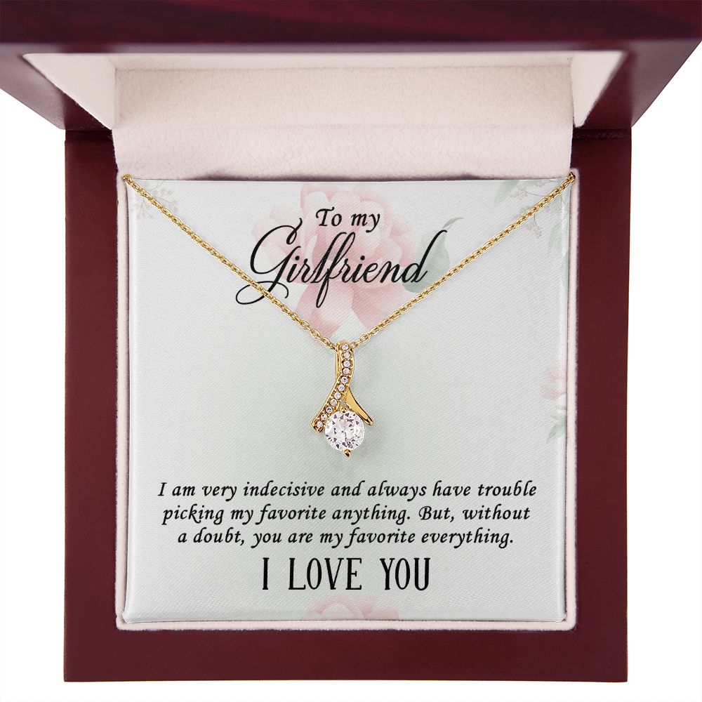 To My Girlfriend I Am Very Indecisive Alluring Ribbon Necklace Message Card-Express Your Love Gifts
