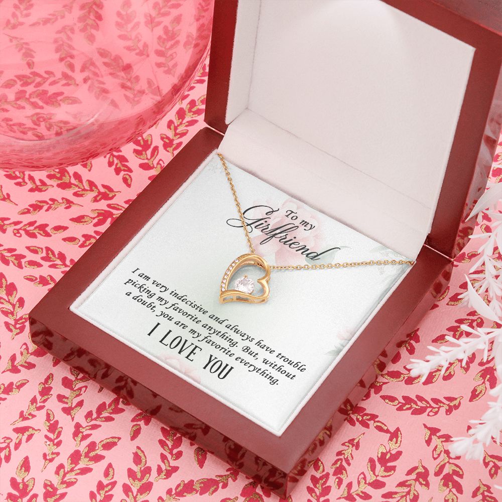 To My Girlfriend I Am Very Indecisive Forever Necklace w Message Card-Express Your Love Gifts