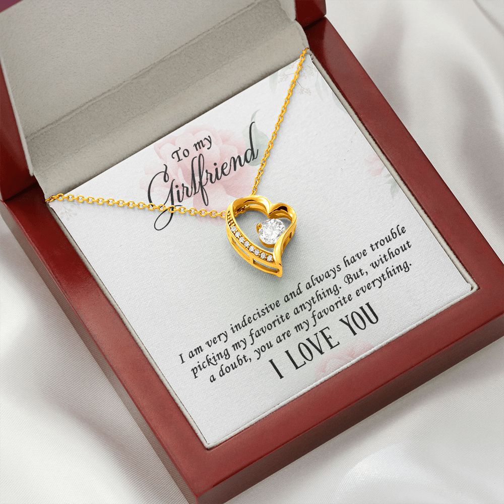 To My Girlfriend I Am Very Indecisive Forever Necklace w Message Card-Express Your Love Gifts