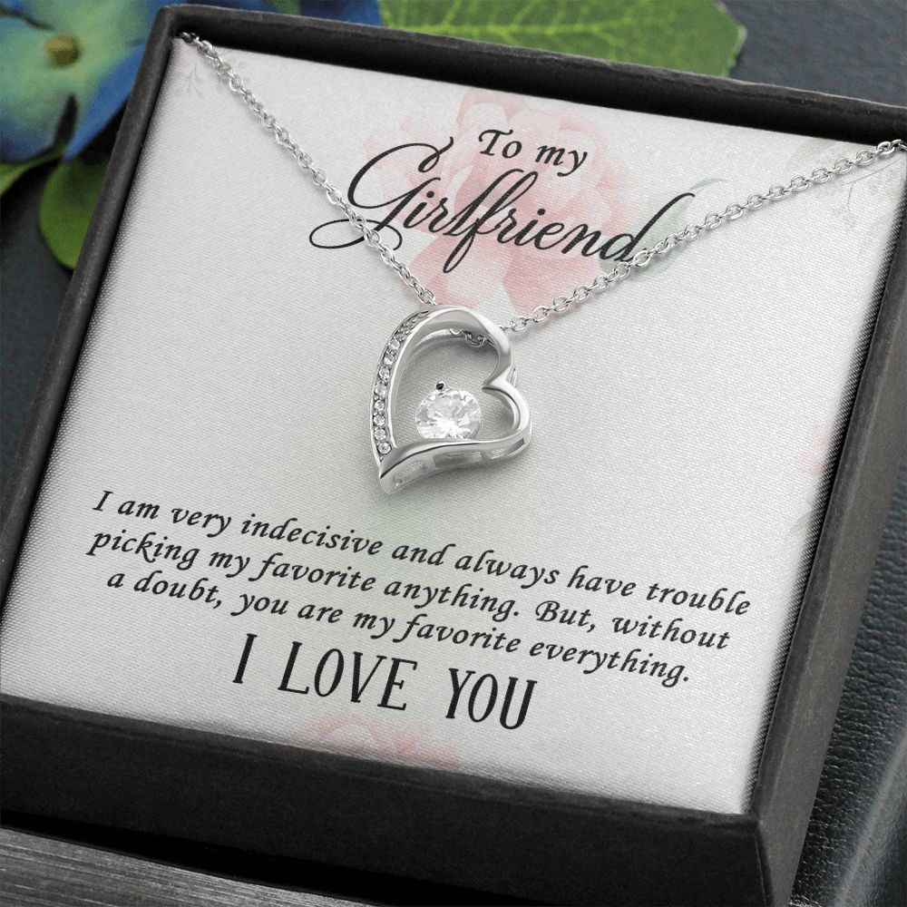 To My Girlfriend I Am Very Indecisive Forever Necklace w Message Card-Express Your Love Gifts