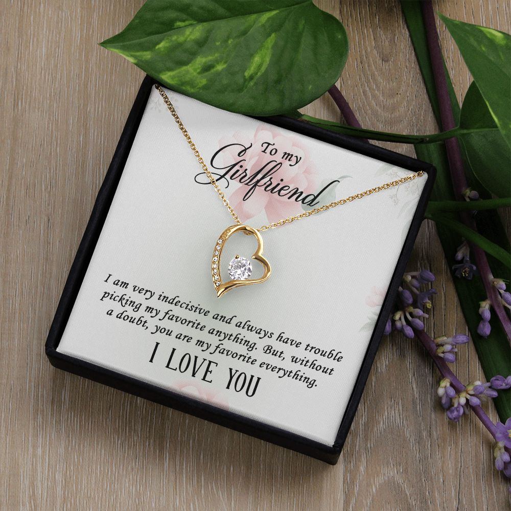 To My Girlfriend I Am Very Indecisive Forever Necklace w Message Card-Express Your Love Gifts