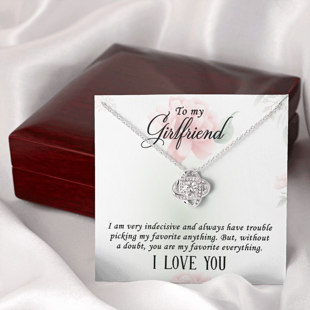 To My Girlfriend I Am Very Indecisive Infinity Knot Necklace Message Card-Express Your Love Gifts