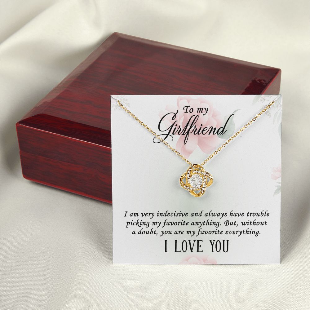 To My Girlfriend I Am Very Indecisive Infinity Knot Necklace Message Card-Express Your Love Gifts