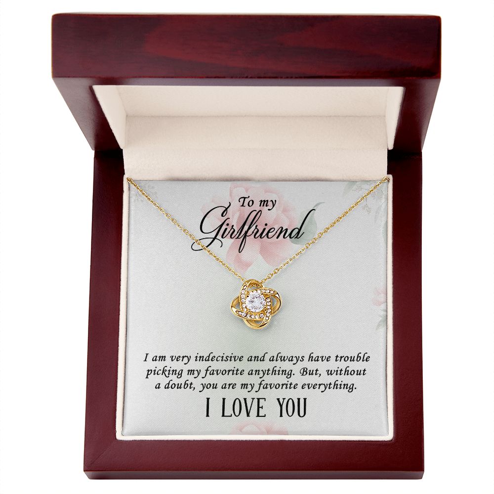 To My Girlfriend I Am Very Indecisive Infinity Knot Necklace Message Card-Express Your Love Gifts